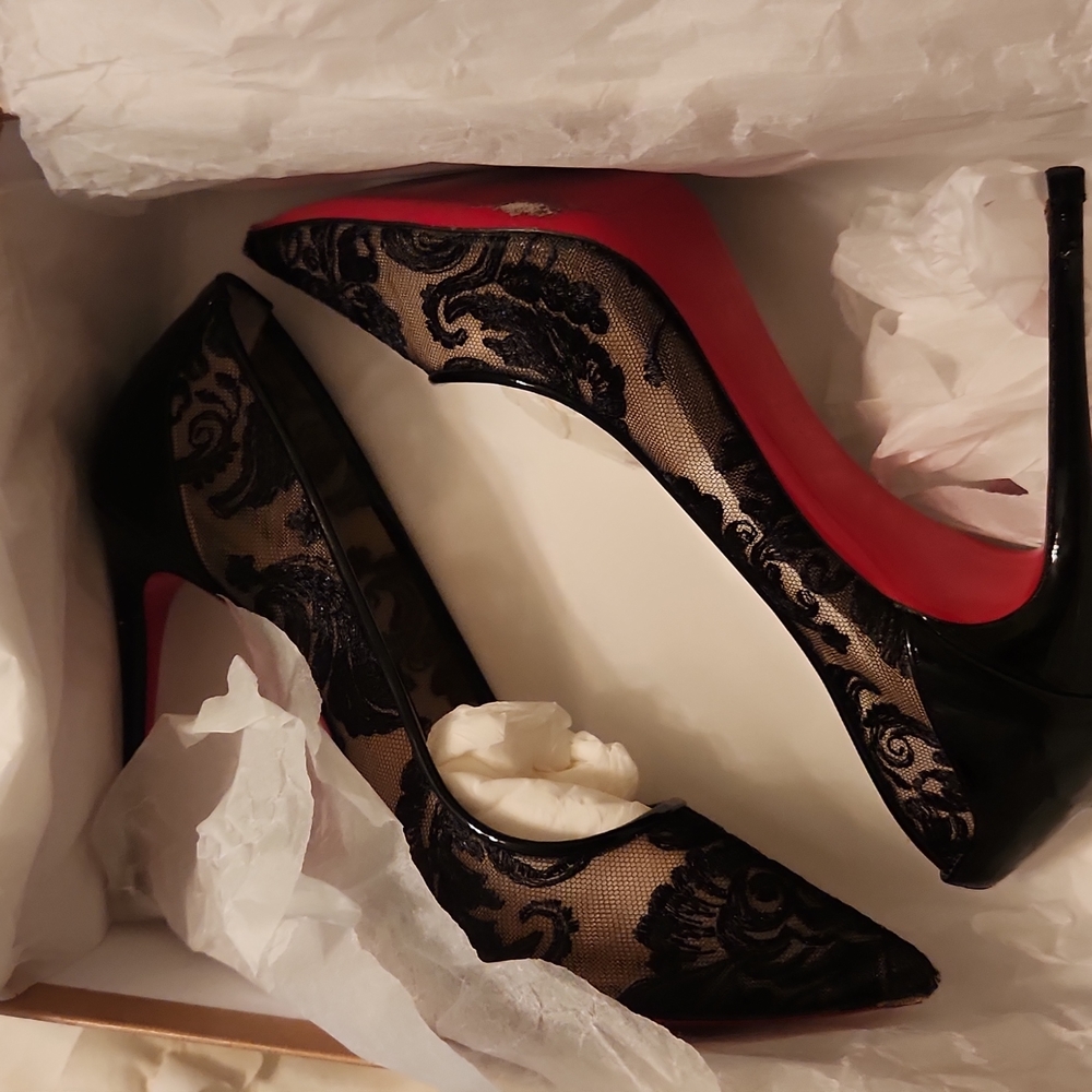 Christian Louboutin Follies Lace 100 Black Size 39.5